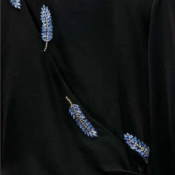 ZARA BNWOT satin effect dress with leaf - Picture 14 of 16